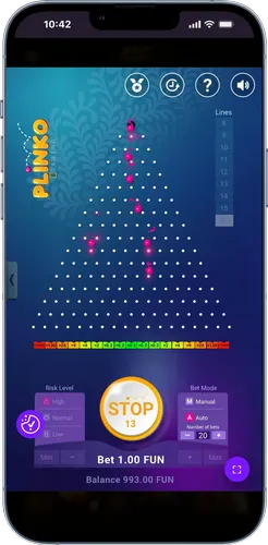 Początek gry Plinko