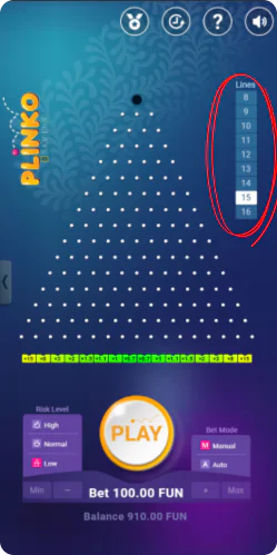 Plinko funkcja zwiększająca szeregowość